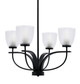 Toltec Lighting - 3904-MB-500 - Four Light Chandelier - Cavella - Matte Black