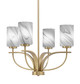 Toltec Lighting - 3904-NAB-3009 - Four Light Chandelier - Cavella - New Age Brass