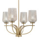 Toltec Lighting - 3904-NAB-4253 - Four Light Chandelier - Cavella - New Age Brass