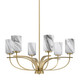 Toltec Lighting - 3906-NAB-3009 - Six Light Chandelier - Cavella - New Age Brass