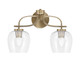 Toltec Lighting - 3912-NAB-4810 - Two Light Bath Bar - Cavella - New Age Brass