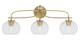 Toltec Lighting - 3913-NAB-202 - Three Light Bath Bar - Cavella - New Age Brass