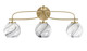 Toltec Lighting - 3913-NAB-4109 - Three Light Bath Bar - Cavella - New Age Brass