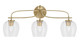 Toltec Lighting - 3913-NAB-4810 - Three Light Bath Bar - Cavella - New Age Brass