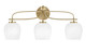 Toltec Lighting - 3913-NAB-4811 - Three Light Bath Bar - Cavella - New Age Brass