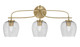 Toltec Lighting - 3913-NAB-4812 - Three Light Bath Bar - Cavella - New Age Brass