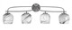 Toltec Lighting - 3914-GP-4819 - Four Light Bath Bar - Cavella - Graphite