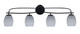 Toltec Lighting - 3914-MB-4022 - Four Light Bath Bar - Cavella - Matte Black