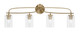 Toltec Lighting - 3914-NAB-300 - Four Light Bath Bar - Cavella - New Age Brass
