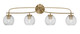 Toltec Lighting - 3914-NAB-4102 - Four Light Bath Bar - Cavella - New Age Brass