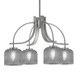 Toltec Lighting - 3924-GP-4612 - Four Light Chandelier - Cavella - Graphite