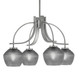 Toltec Lighting - 3924-GP-4622 - Four Light Chandelier - Cavella - Graphite