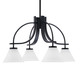 Toltec Lighting - 3924-MB-312 - Four Light Chandelier - Cavella - Matte Black
