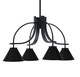 Toltec Lighting - 3924-MB-421 - Four Light Chandelier - Cavella - Matte Black