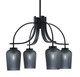 Toltec Lighting - 3924-MB-4252 - Four Light Chandelier - Cavella - Matte Black