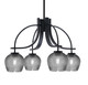 Toltec Lighting - 3924-MB-4602 - Four Light Chandelier - Cavella - Matte Black