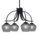 Toltec Lighting - 3924-MB-4622 - Four Light Chandelier - Cavella - Matte Black