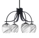 Toltec Lighting - 3924-MB-4819 - Four Light Chandelier - Cavella - Matte Black