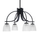Toltec Lighting - 3924-MB-500 - Four Light Chandelier - Cavella - Matte Black