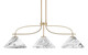 Toltec Lighting - 3936-NAB-2129 - Three Light Island Pendant - Cavella - New Age Brass