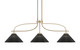 Toltec Lighting - 3936-NAB-4009 - Three Light Island Pendant - Cavella - New Age Brass
