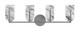 Toltec Lighting - 4514-GP-549 - Four Light Bath Bar - Atlas - Graphite