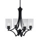 Toltec Lighting - 564-MB-3002 - Four Light Chandelier - Zilo - Matte Black