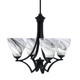 Toltec Lighting - 564-MB-4769 - Four Light Chandelier - Zilo - Matte Black