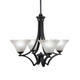 Toltec Lighting - 564-MB-751 - Four Light Chandelier - Zilo - Matte Black