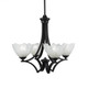 Toltec Lighting - 564-MB-755 - Four Light Chandelier - Zilo - Matte Black