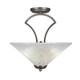 Toltec Lighting - 565-GP-714 - Three Light Semi-Flush Mount - Zilo - Graphite
