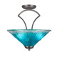 Toltec Lighting - 565-GP-715 - Three Light Semi-Flush Mount - Zilo - Graphite