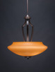 Toltec Lighting - 567-DG-686 - Three Light Pendant - Zilo - Dark Granite