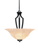 Toltec Lighting - 567-MB-53818 - Three Light Pendant - Zilo - Matte Black