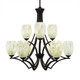 Toltec Lighting - 569-DG-406 - Nine Light Chandelier - Zilo - Dark Granite