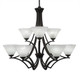 Toltec Lighting - 569-DG-7145 - Nine Light Chandelier - Zilo - Dark Granite