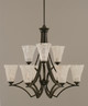 Toltec Lighting - 569-DG-729 - Nine Light Chandelier - Zilo - Dark Granite
