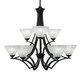 Toltec Lighting - 569-MB-7145 - Nine Light Chandelier - Zilo - Matte Black