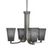 Toltec Lighting - 574-GP-672 - Four Light Chandelier - Apollo - Graphite
