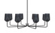 Toltec Lighting - 6208-MBGP-4252 - Eight Light Chandelier - Sandia - Matte Black & Graphite