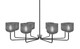 Toltec Lighting - 6208-MBGP-4612 - Eight Light Chandelier - Sandia - Matte Black & Graphite