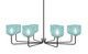 Toltec Lighting - 6208-MBGP-4615 - Eight Light Chandelier - Sandia - Matte Black & Graphite