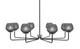 Toltec Lighting - 6208-MBGP-4622 - Eight Light Chandelier - Sandia - Matte Black & Graphite