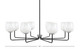 Toltec Lighting - 6208-MBGP-4811 - Eight Light Chandelier - Sandia - Matte Black & Graphite