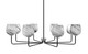 Toltec Lighting - 6208-MBGP-4819 - Eight Light Chandelier - Sandia - Matte Black & Graphite