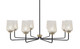 Toltec Lighting - 6208-MBNAB-4253 - Eight Light Chandelier - Sandia - Matte Black & New Age Brass