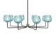 Toltec Lighting - 6208-MBNAB-4605 - Eight Light Chandelier - Sandia - Matte Black & New Age Brass