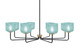 Toltec Lighting - 6208-MBNAB-4615 - Eight Light Chandelier - Sandia - Matte Black & New Age Brass
