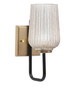 Toltec Lighting - 6221-MBNAB-4253 - One Light Wall Sconce - Sandia - Matte Black & New Age Brass