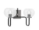 Toltec Lighting - 6222-MBGP-202 - Two Light Bath Bar - Sandia - Matte Black & Graphite